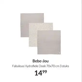 Babypark Bebe-Jou Fabulous Hydrofiele Doek 70x70 Cm 3 Stuks aanbieding