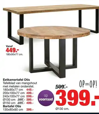 Budget Home Store Eetkamertafel Otis aanbieding