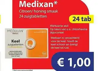 Die Grenze Medixan Citroen-Honing Smaak 24 Zuigtabletten aanbieding