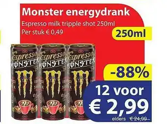 Die Grenze Monster Energydrank Espresso Milk Tripple Shot 250ml aanbieding