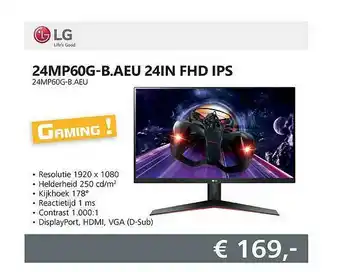 Informatique LG 24MP60G-B.AEU 24IN FHD IPS Monitor aanbieding