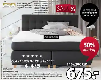 Jysk GOLD C45 BOXSPRING aanbieding