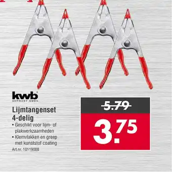 Enorm Kwb Lijmtangenset 4-Delig aanbieding