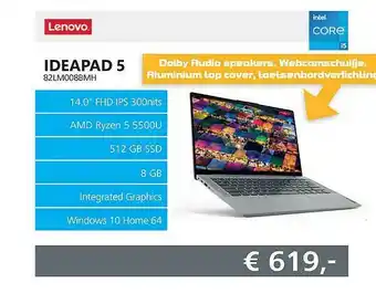 Informatique Lenovo Ideapad 5 Laptop 82LM008BMH aanbieding