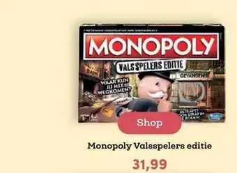 BookSpot Monopoly Valsspelers Editie aanbieding