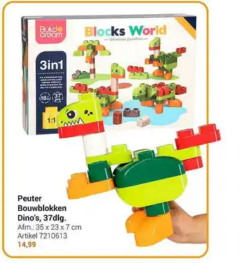 Lobbes Peuter Bouwblokken Dino's, 37dlg. aanbieding