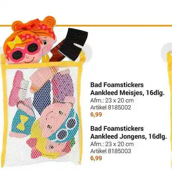 Lobbes Bad Foamstickers Aankleed Meisjes, 16dlg. Of Bad Foamstickers Aankleed Jongens, 16dlg. aanbieding