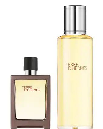 ICI Paris XL Hermès - Terre D'hermès 121 Gr Navulbare Eau De Toilette 30 Ml En Zijn Navulling Van 125 Ml - 2 ST aanbieding