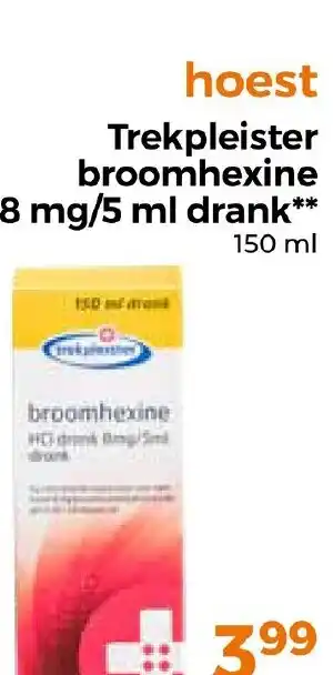 Trekpleister hoest Trekpleister broomhexine 8 mg/5 ml drank 150ml aanbieding