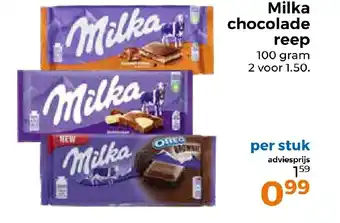 Trekpleister Milka chocolade reep 100 gram aanbieding