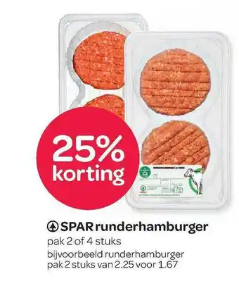 Spar Spar Runderhamburger 25% Korting aanbieding