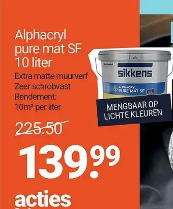 Inter Chalet Alphacryl Pure Mat SF 10 Liter aanbieding