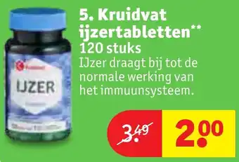 Kruidvat Kruidvat ijzertabletten 120 stuks aanbieding