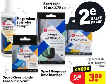 Kruidvat sport tape wit 2 stuks aanbieding