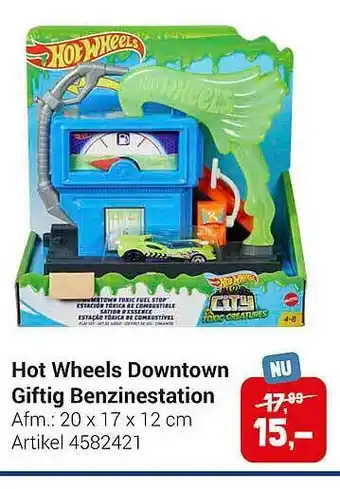 Lobbes Hot Wheels Downtown Giftig Benzinestation aanbieding