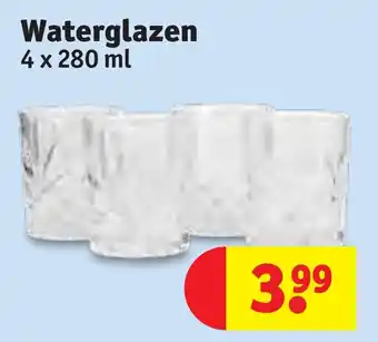 Kruidvat Waterglazen 4 x 280 ml aanbieding