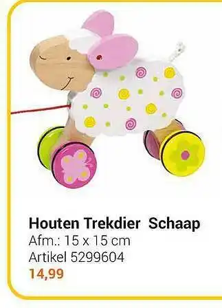 Lobbes Houten Trekdier Schaap aanbieding