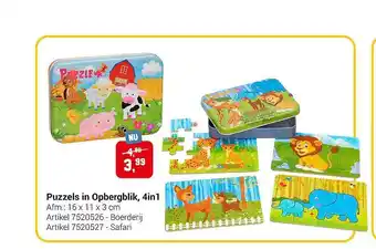 Lobbes Puzzels In Opbergblik, 4in1 aanbieding