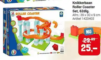 Lobbes Knikkerbaan Roller Coaster Set, 62dlg. aanbieding