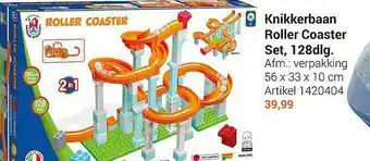 Lobbes Knikkerbaan Roller Coaster Set, 128dlg. aanbieding