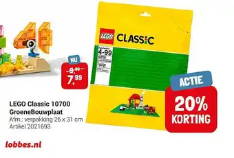 Lobbes Lego Classic 10700 GroeneBouwplaat 20% Korting aanbieding