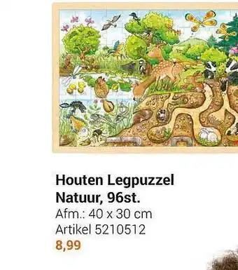 Lobbes Houten Legpuzzel Natuur, 96st. aanbieding