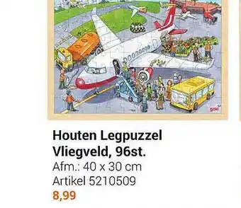 Lobbes Houten Legpuzzel Vliegveld, 96st. aanbieding