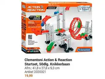 Lobbes Clementoni Action & Reaction Startset, 50dlg. Knikkerbaan aanbieding