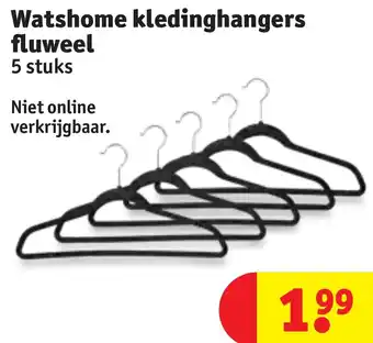 Kruidvat Watshome kledinghangers fluweel 5 stuks aanbieding