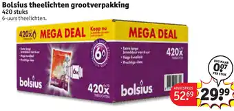 Kruidvat Bolsius theelichten grootverpakking 420 stuks aanbieding