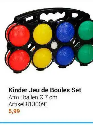 Lobbes Kinder Jeu De Boules Set aanbieding