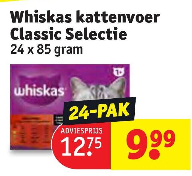 Whiskas Kattenvoer Doos 40 Pouches Aanbieding bij Makro