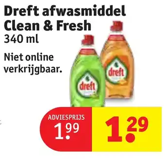 Kruidvat Dreft afwasmiddel Clean & Fresh 340 ml aanbieding