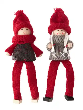 Klingel Set van 2 randzitters Winterkinderen Grijs/Rood aanbieding