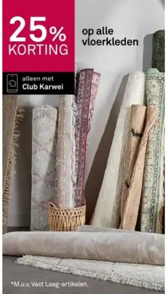 Karwei op alle vloerkleden aanbieding