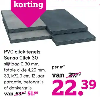 Leen Bakker PVC Click tegels Senso click 30 aanbieding