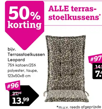 Leen Bakker Terrasstoelkussen Leopard aanbieding