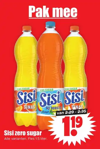 Dirk Sisi zero sugar 1.5liter aanbieding