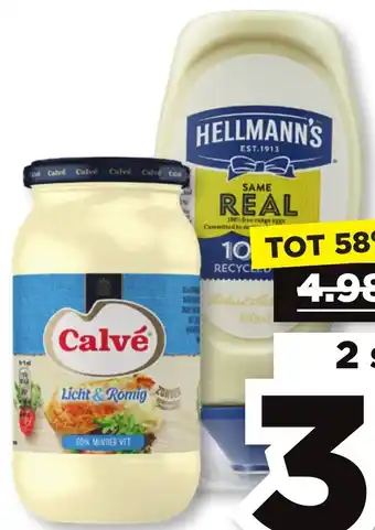 PLUS Calve of hellmanns mayonaise aanbieding