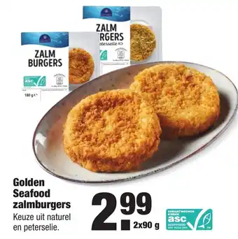 ALDI Golden Seafood zalmburgers 2x90g aanbieding