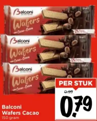 Vomar Voordeelmarkt Balconi wafers cacao 150 gram aanbieding