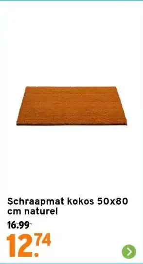 GAMMA Schraapmat kokos 50x80 cm naturel aanbieding
