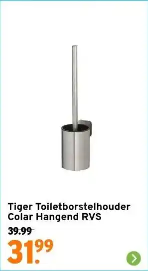 GAMMA Tiger Toiletborstelhouder Colar Hangend RVS aanbieding