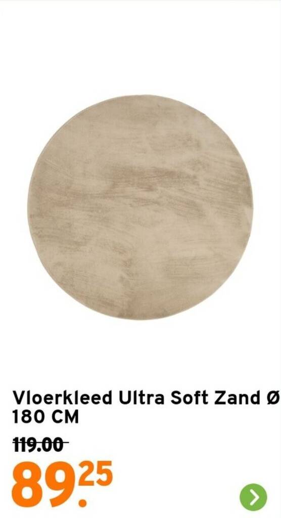 Vloerkleed Ultra Soft Zand Ø 180 CM aanbieding bij GAMMA