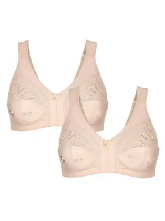 Klingel Bh's per 2 stuks met strassteentjes Sassa Mode 2x nude aanbieding