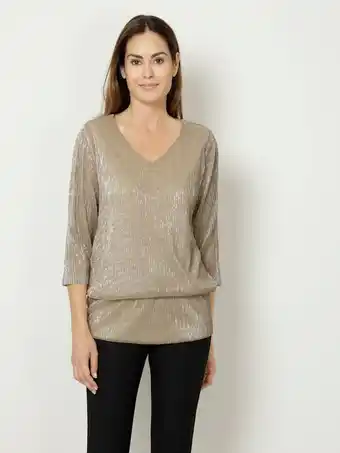 Klingel Plisséshirt met metallic garen Paola Goudkleur aanbieding