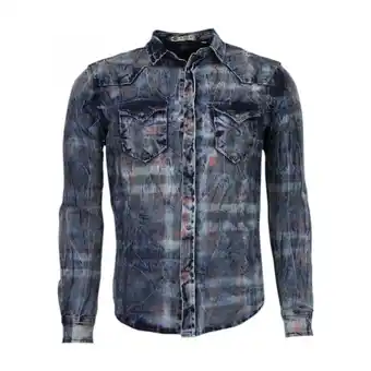 Spartoo Overhemd Lange Mouw Enos Denim Lange Mouwen Kleur Print aanbieding