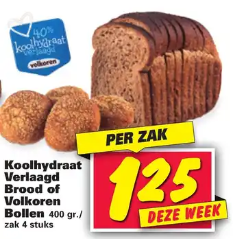 Nettorama Koolhydraatverlaagd brood 400g of Volkoren bollen 4st aanbieding