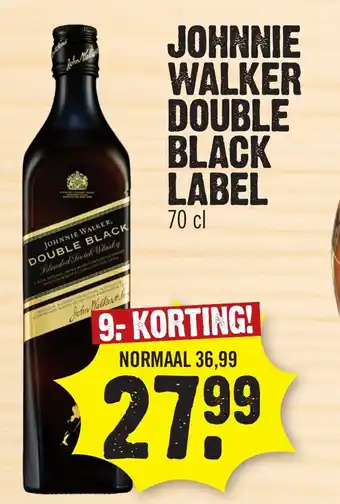 Super Dirck 3 JOHNNIE WALKER DOUBLE BLACK LABEL 70 cl aanbieding