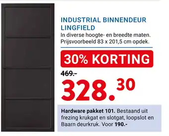 Kluswijs INDUSTRIAL BINNENDEUR LINGFIELD aanbieding